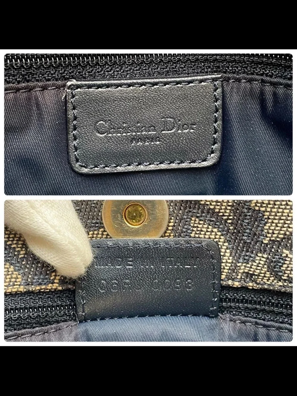 Dior Navy and Beige Monogram Tote